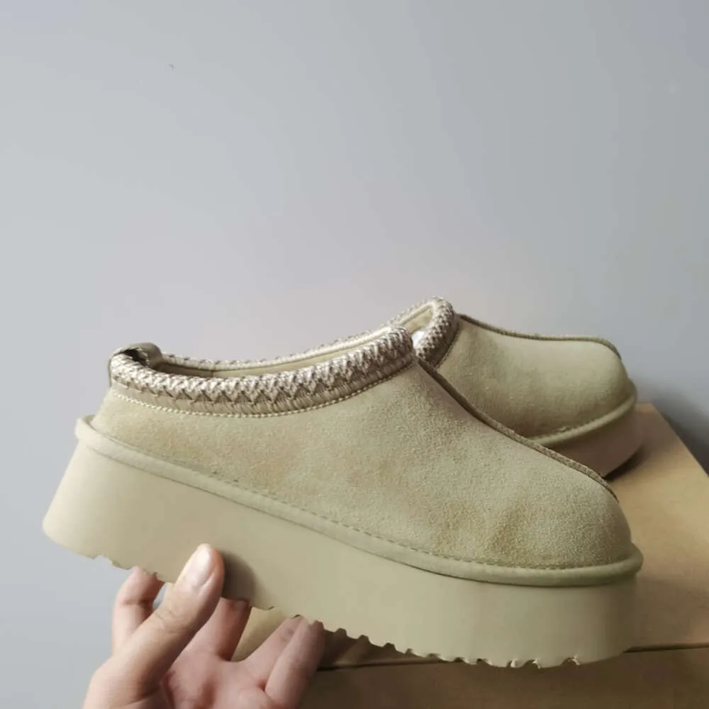 Womens Tazz Slippers Tasman Lies Slippers Classic Mustard Seed Ultra Mini Platform Boot Slip-On Suede Wool Blend Winter Designer804162