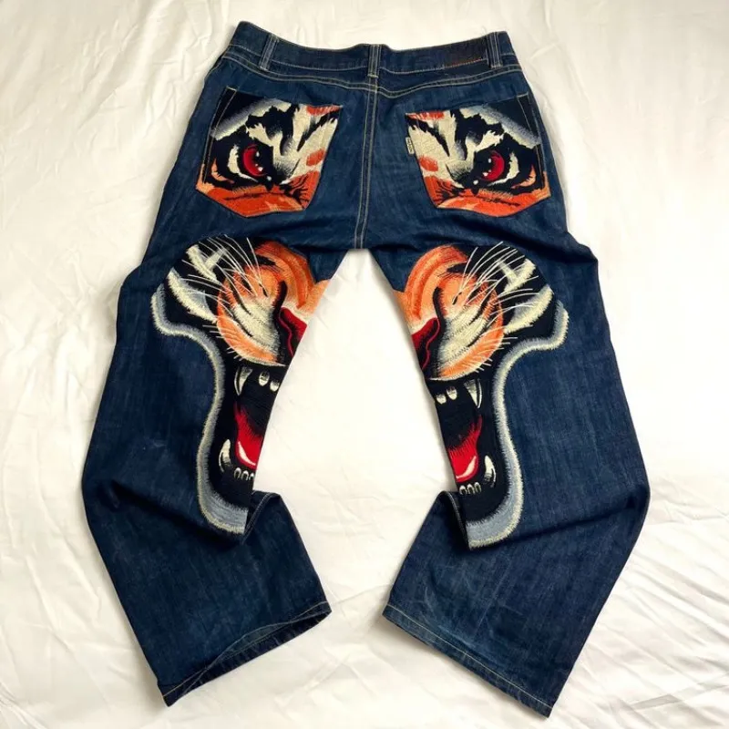 DHgate.com:Mens Y2k Denim Jeans, Oversized Baggy Black