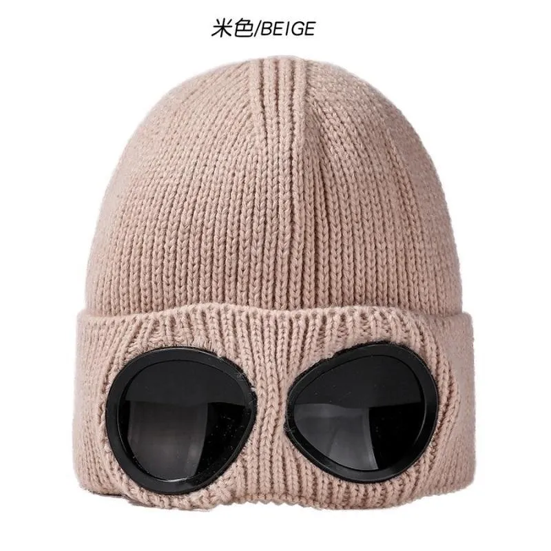 Шарф Cp Очки CP Шапочка Дизайнерские очки Вязаная шапка с черепом На открытом воздухе Осень и зима