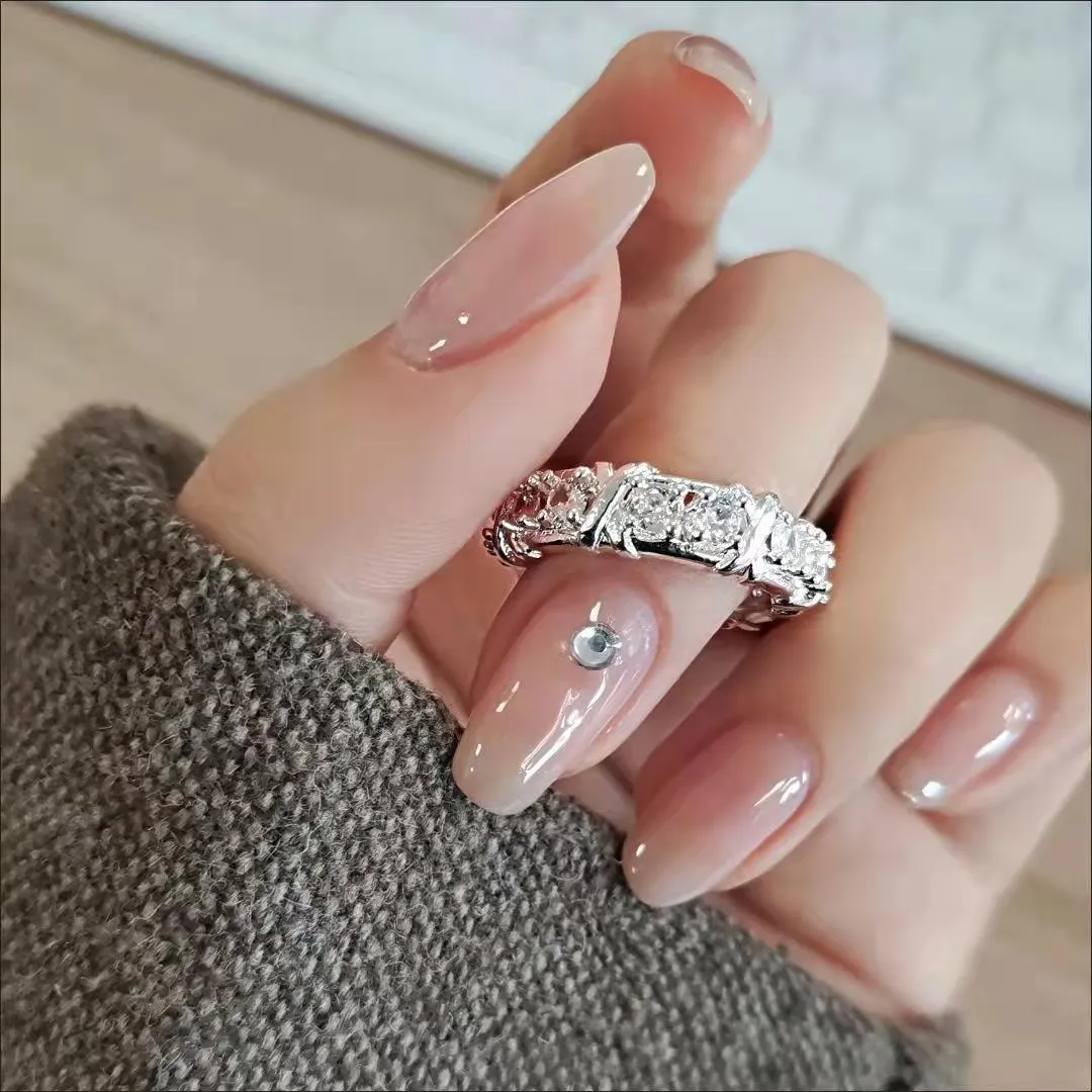 Novo designer senhoras anel com diamantes moda anéis para mulheres jóias clássicas banhado a ouro rosa casamento presentes do feriado