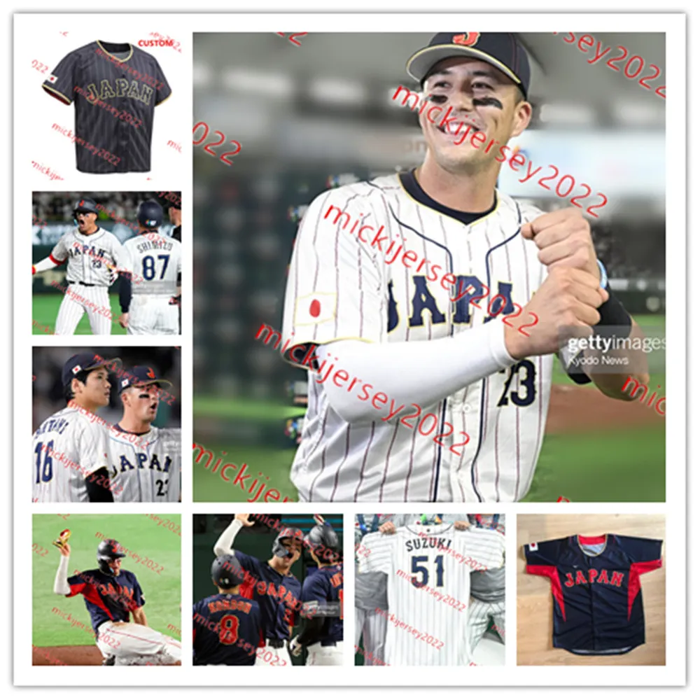 2023 WBC Japan Baseball Jersey Tetsuto Yamada 9 Ukyo Shuto 11 Yu Darvish 13 Yuki Matsui 26 Yuki Udagawa 18 Yoshinobu Yamamoto Jerseys