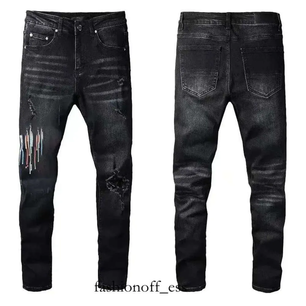 Herenjeans Amirs Jeans Amri Broek Jeans 2023winter Ami Heren Grijs Designer Merk Beroemde Slanke broek Heren Elastisch Zwart Skinny Jean Gewassen 507 401