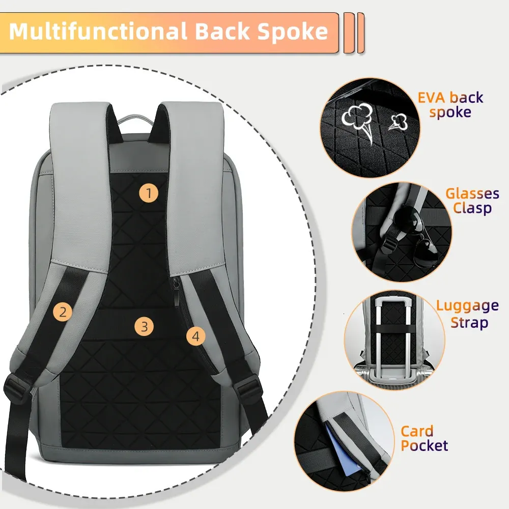 Zaino Per Laptop 15.6 Pollici Unisex Leggero – 30L, 7 Tasche, Per Scuola E Viaggi