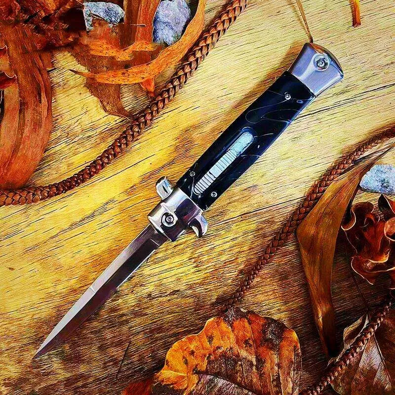 ZTECH TACTICAL KNIFENEW 11 -calowy automatyczny nóż włoski styl niewierny mafii pojedyncza akcja 440c polowanie na kemping kemping kieszonkowe noże chrzestne