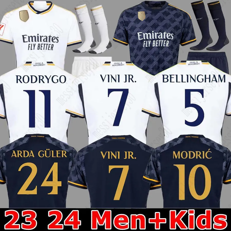 22 23 24ファンプレーヤーバージョンサッカージャージBenzema Rodrgo Bellingham 2023 2024 Vini JrフットボールシャツCamiseta de Futbol Men Chid