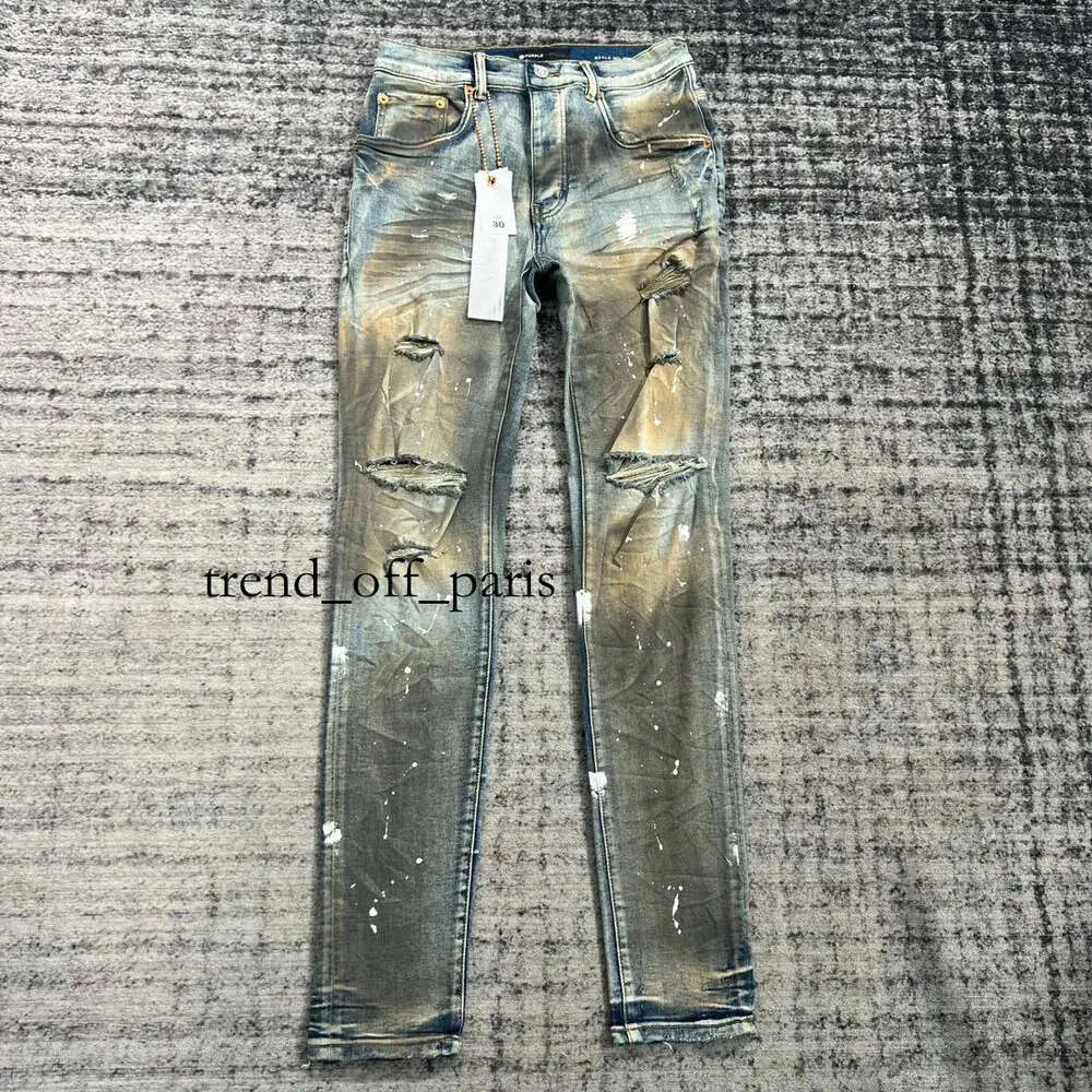 Designer for Men Women Pants Purple Brand Jeans Summer Hole 2023 New Style Embroidery Self 937 208