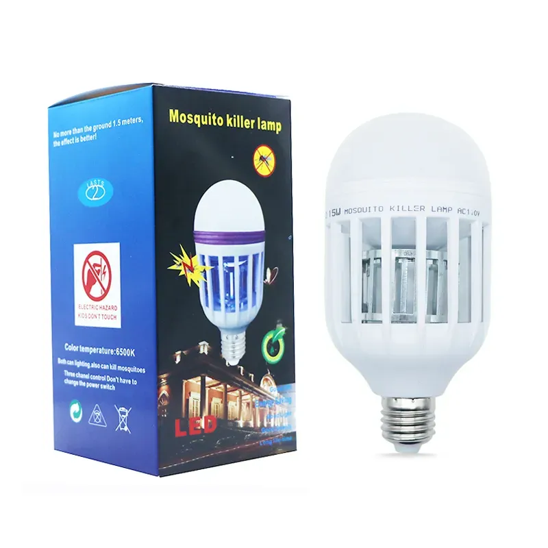 Best2011 Mückenvernichter-LED-Lampe, 110 V, 220 V, 15 W, LED-Insektenvernichter-Lampe, E27, Insekten- und Mückenvertreiber, Nachtbeleuchtung, Tötung von Fliegenwanzen, Nachtbeleuchtung