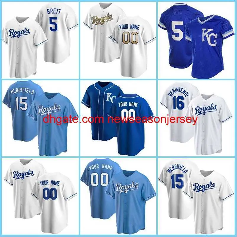 Men 16 Bo Jackson Custom 5 George Brett Baseball Jersey 4 Alex Gordon Andrew Benintendi 15 Whit Merrifield 49 Hanser Alberto Salvador Perez