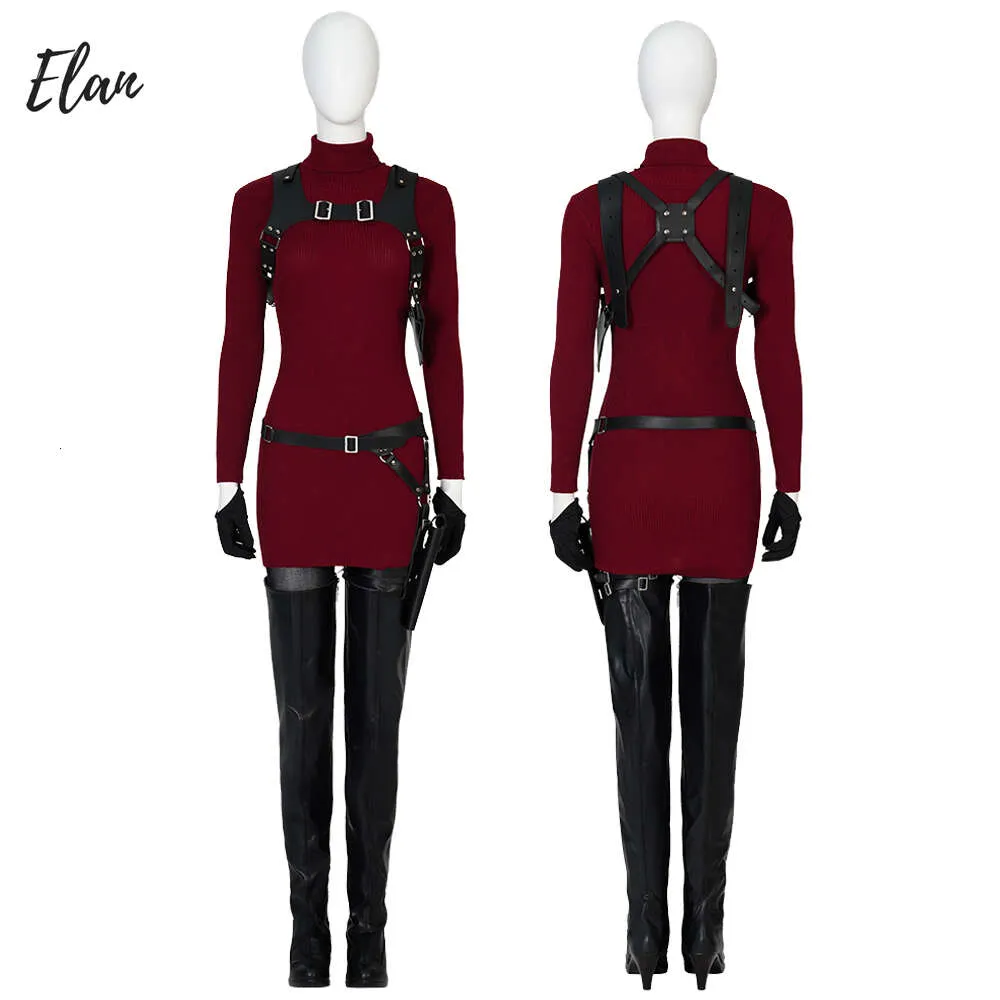 New Arrival Sexy Red Ada Wong Cosplay Costume 2023 Remake Fancy Dress Halloween Woman Masquerade Outfit with Accessoriescosplay