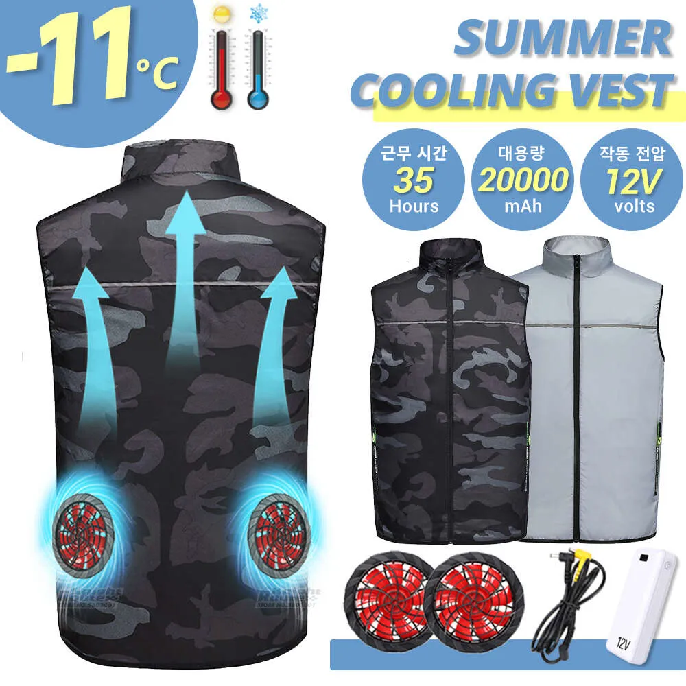 Ventilador de verão colete feminino masculino acampamento carregamento usb roupas ar condicionado refrigeração operação alta temperatura