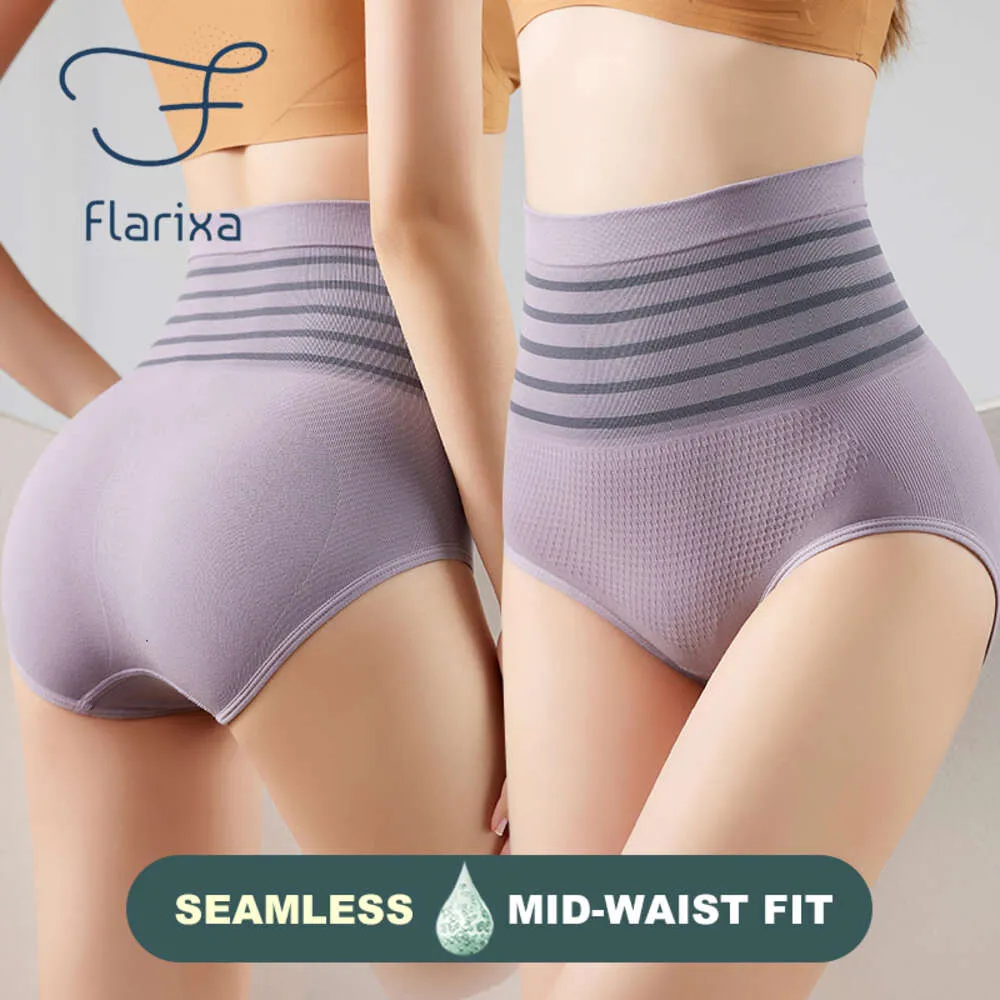 Cheap Flarixa Women Seamless Panties High Waist Flat Belly Shaping Panties  Hip Lift Tummy Control Underwear Comfort Briefs Underpants