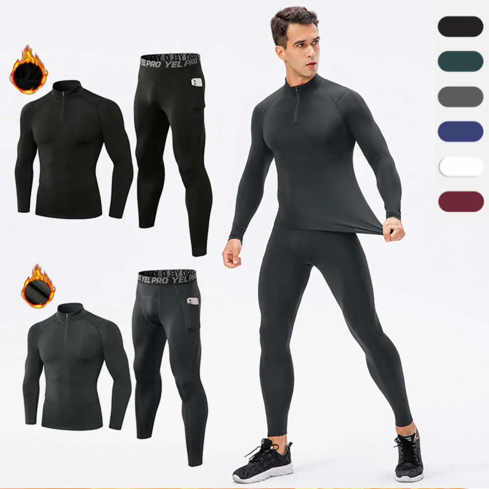 Mens High Collar Fleece Thermal Long Johns Set Warm Winter Thermal