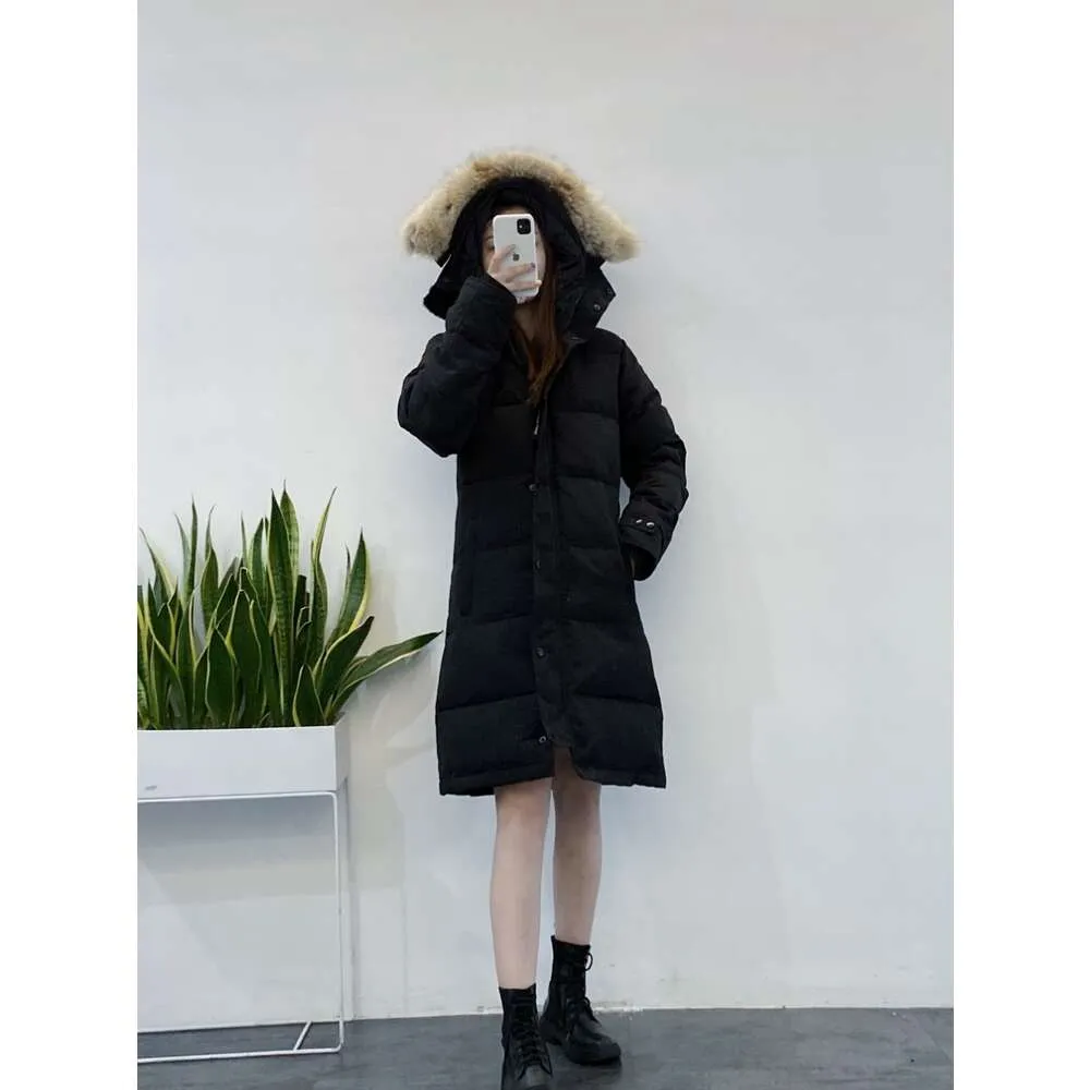 Puff designer canadense ganso meados de comprimento versão puffer para baixo jaqueta das mulheres parkas inverno grosso casacos quentes à prova de vento streetwear c142