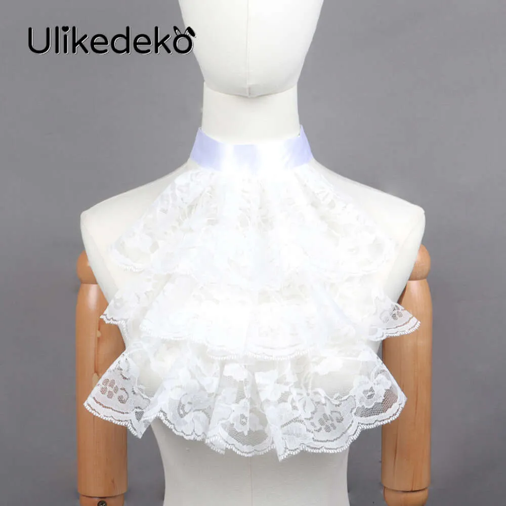 Cosplay Vintage Gothic Victorian Collar Women Men Fake Detachable Ruffle Lace Jabot Cosplay Party Stage Performance Collarcosplay