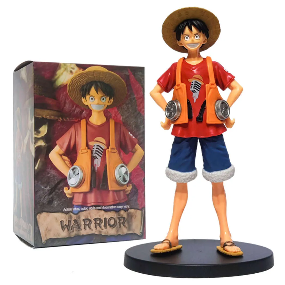 Mascot kostymer 17 cm anime kringutrustning En bit anime figurer apa D. Luffy stående actionfigur Collection Model Doll Ornament Toys Presents