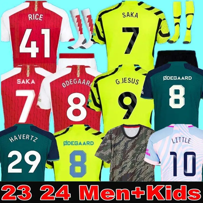 23 24 Koszulki piłkarskie Rice Jorginho Havertz Smith Rowe Saka Fan Wersja Trossard Martinelli Tierney G. Jesus 2023 2024 Timber