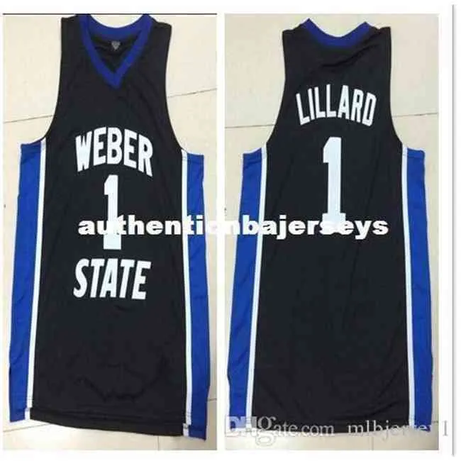 Weber State #1 Damian Lilrd Custom Basketball Jersey New Materials with Double Stitching Custom All Name and Numbers Stitched vest S