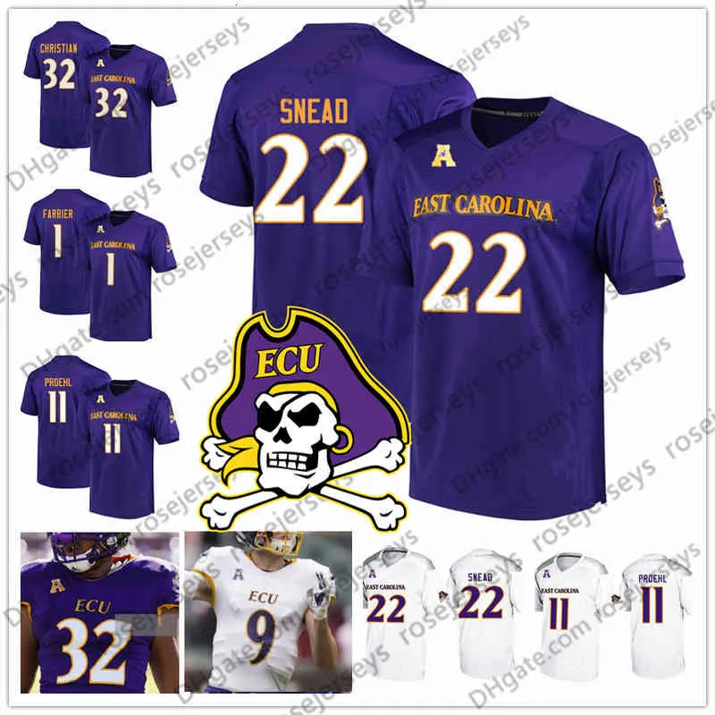 ECU East Carolina #1 Deondre Farrier 11 Blake Proehl 22 Tyler Snead 32 Trace Christian 80 Anthony Watley Men Youth Kid Jersey