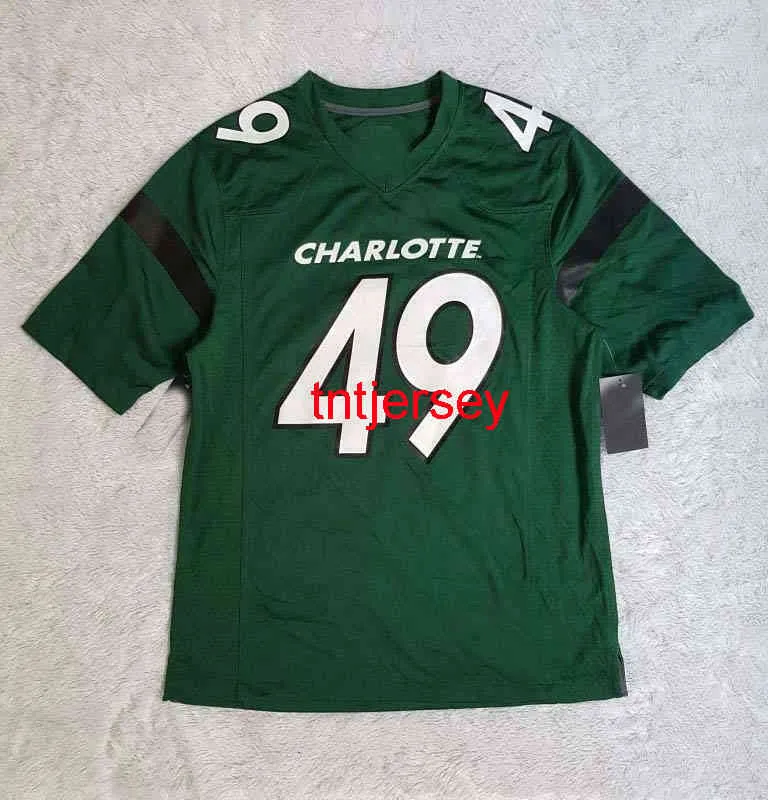 Mit Cheap cusm Men's Charlotte Jersey #49 Green MEN WOMEN YOUTH stitch add any name number XS-5XL