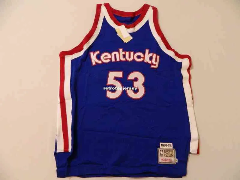 M113 Mitchell Ness Top 1974-75 Kentucky #53 Artis Gilmore Jersey Men's Blue Top Size XS-6XL Stitched Basketball Jerseys Vest Shirt