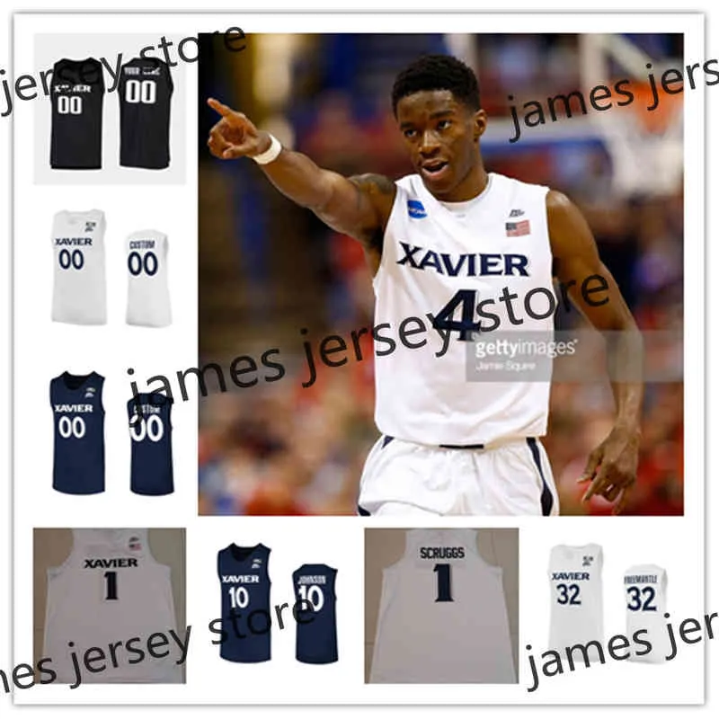 2022メンズカスタムNCAA XAVIERムスケットヤーズバスケットボールジャージー4エリアスハーデン10レイトンシュランズ11 KEONTE KENEDY 12 DONTARIUS JAMES 3 COLBY