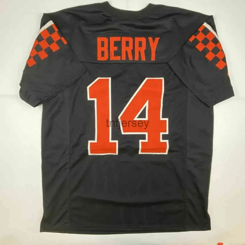 Mit CHEAP CUSTOM Nuovo ERIC BERRY Tennessee Black College cucita maglia da calcio cucita AGGIUNGI QUALSIASI NUMERO DI NOME