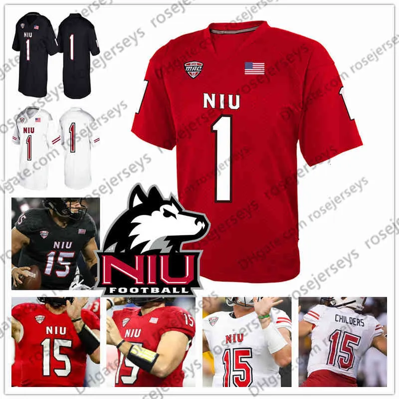 Niu Northern Illinois Huskies＃14 Spencer Tears 16 JD Harris 21 Marcus Jones 22 Tre harbison 44 Corey Lersch Red White Black Jersey