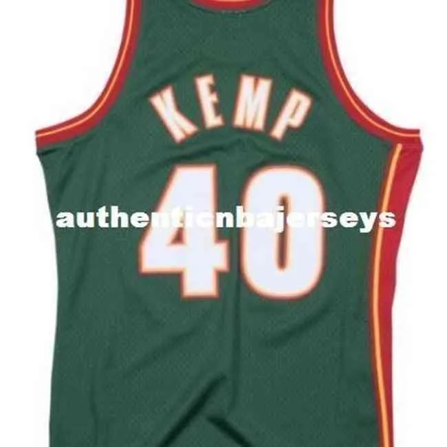 Shawn Kemp #40 Green Sewn High Quality Vintage Top Jersey Mens Vest Size Xs-6xl Stitched Basketball Jerseys vest Shirt