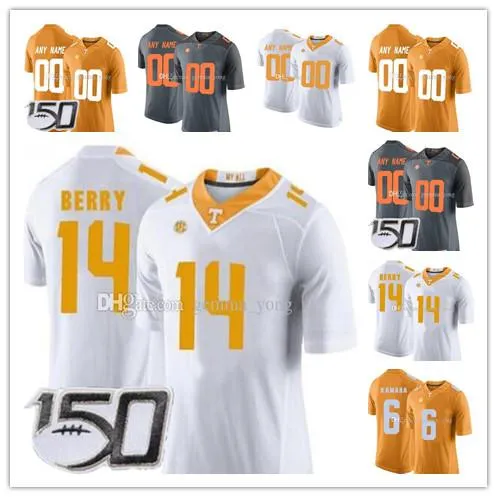 2019 2022 Tennessee Volunteers Football 6 Ain Kamara 1 Jason Witten 14 Eric Berry 11 Austin Smith Ncaa College 150th Jerseys Oranje