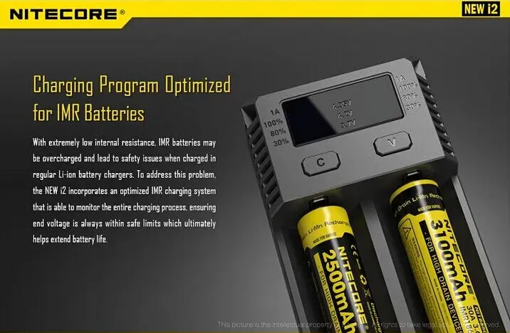 2016 Original New NiteCore i2 Intellicharger för Li Ion Ni MH 18650 14500 med billaddare vs nitecore i2 i4 UM10 -laddare ZZ