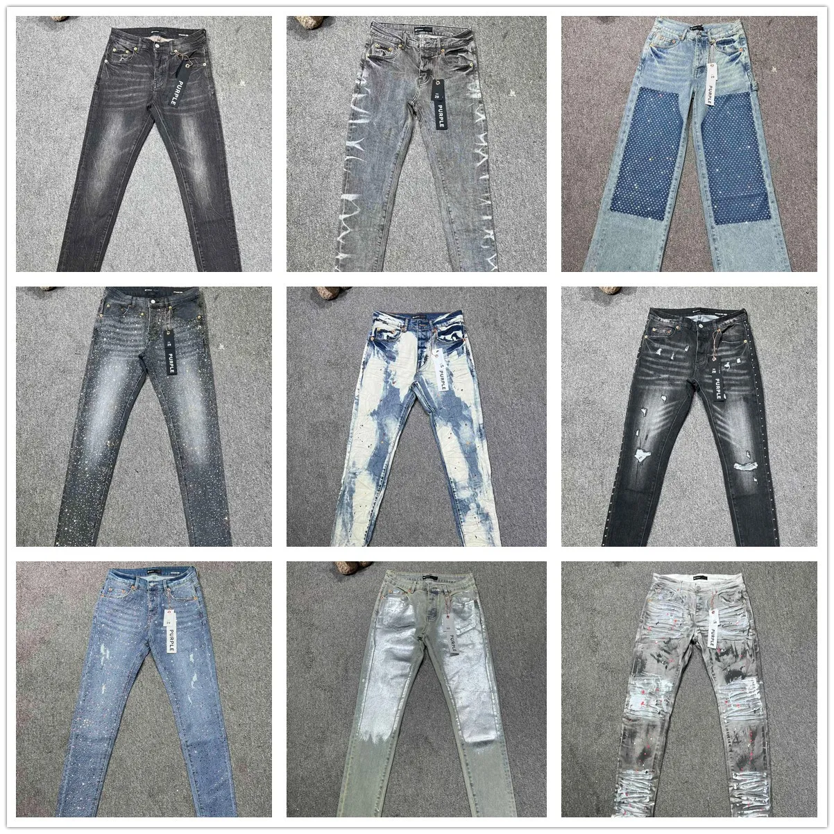 jeans viola jeans impilati jeans maschi designer jeans jeans jeans pantaloni ksubi jeans estate buca 2023 nuovo stile di auto -coltivazione e piccoli piedi