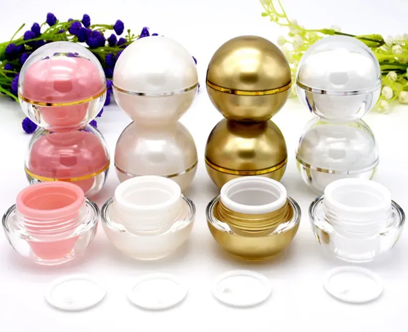 Cream Jar for Lip Balm Lipstick Empty Spherical Round Lip Gloss Jar Mini Sample Container ZZ