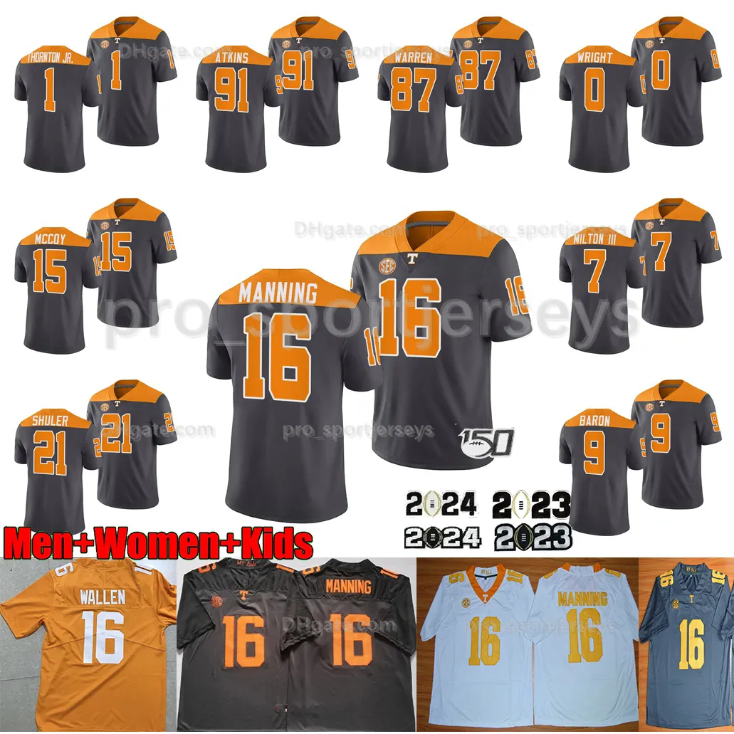 2023 Custom Ncaa Tennessee Volunteers Football Jersey 7 Joe Milton Iii 16 Peyton Manning 1 Jason Witten 11 Joshua Dobbs 92 Reggie White