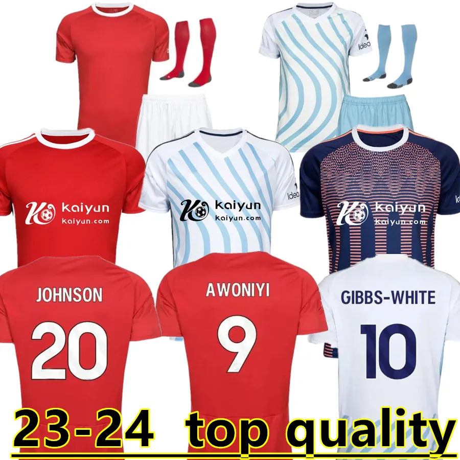 Nottingham 23 24 Soccer Jersey Grabban Johnson Surridge 2023 Men Kids Forest Awoniyi Ameobi Mayen Krovinovic Zinckernagel Lingard Football Shirt