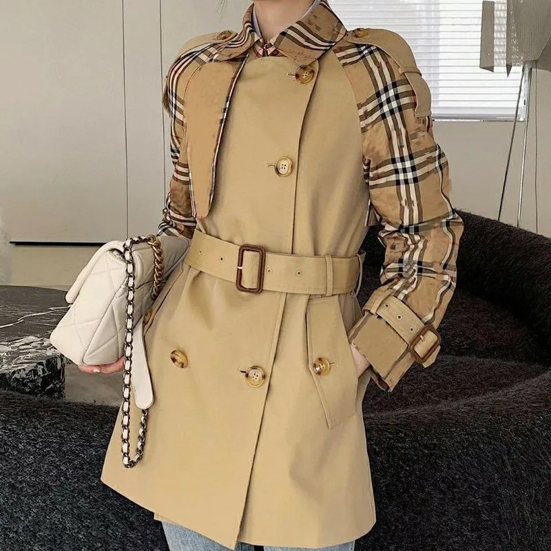 Design Trench Coat Woman Long Classic Windbreaker Waterproof British England Style Autumn Winter Clothing