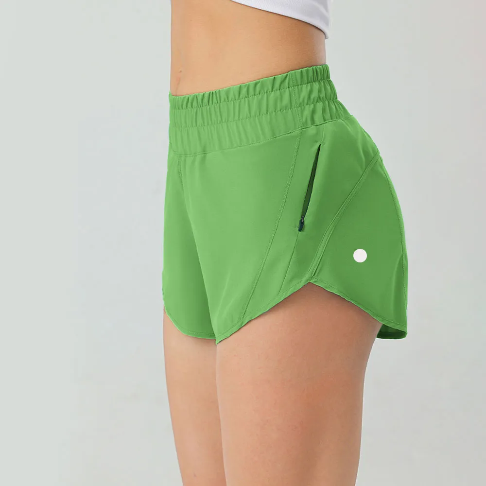 L-8240B High Rise Yoga Ademend Swift Fabric Lined Short Short 2,5 in lengte Run shorts