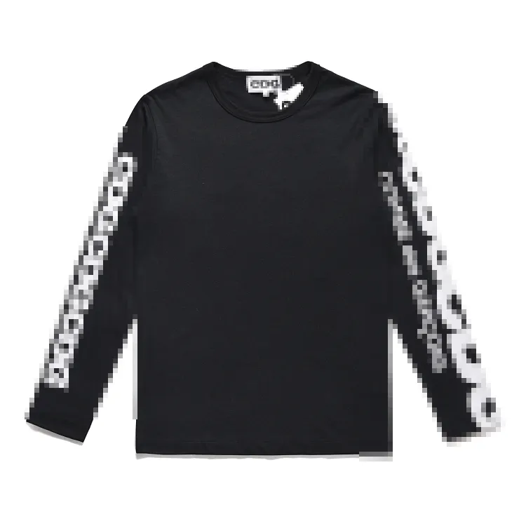 Garcons CDG Designer Tee Men's Thirts Com des Play Long Sleeve T-Shirt Usisex Streetwear Size XL Black Tee's Women