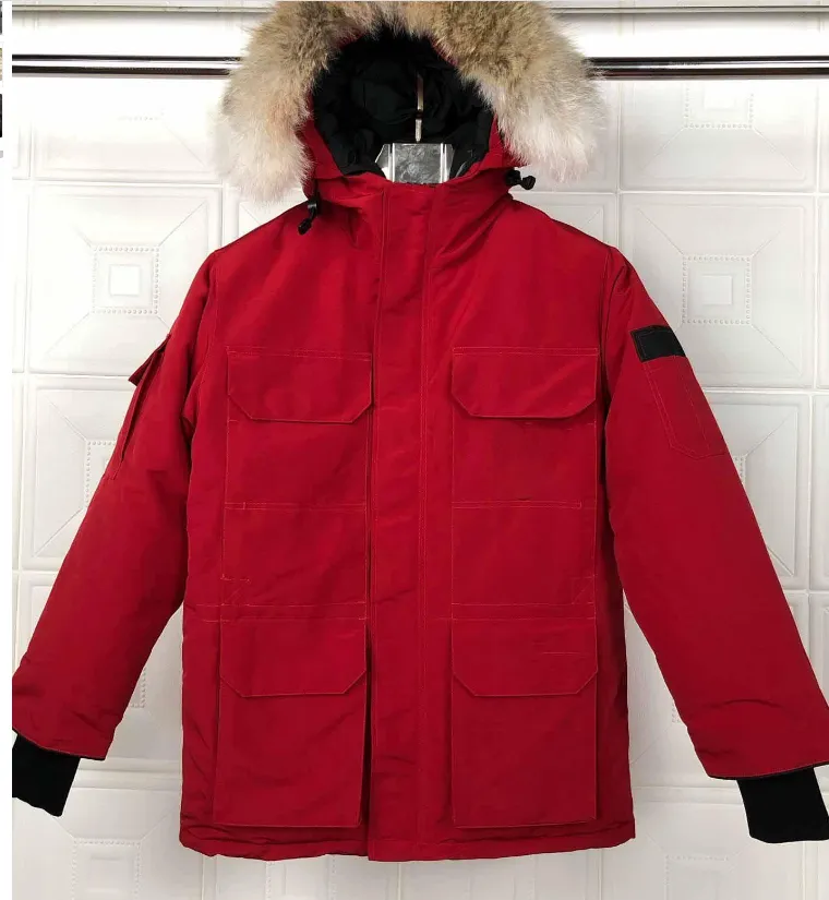 ファッション冬の快適なソフトダウンジャケットカジュアルデザイナーメンズスリムカナディアングースアウトドアジャケットが厚くなった新しいデザイナー346