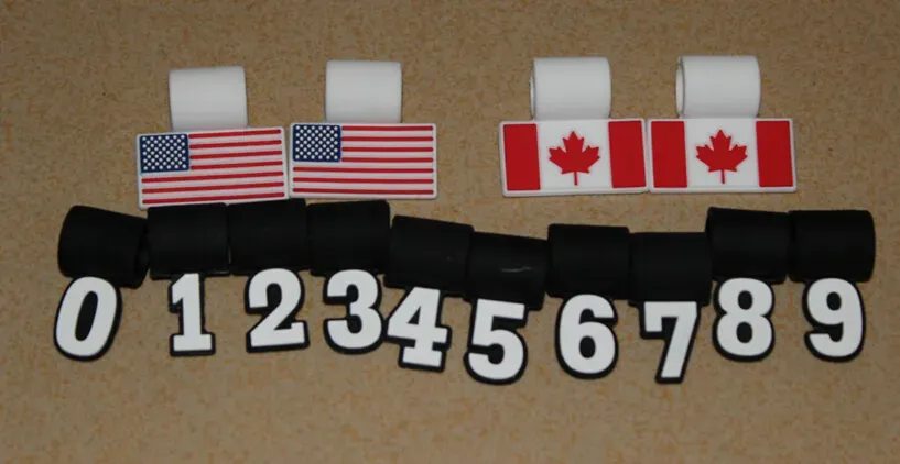 500 pièces nouveau pendentif numéro en silicone pendentif drapeau américain pendentif numéro numérique en silicone 0-9 pour collier de baseball softball 11 LL