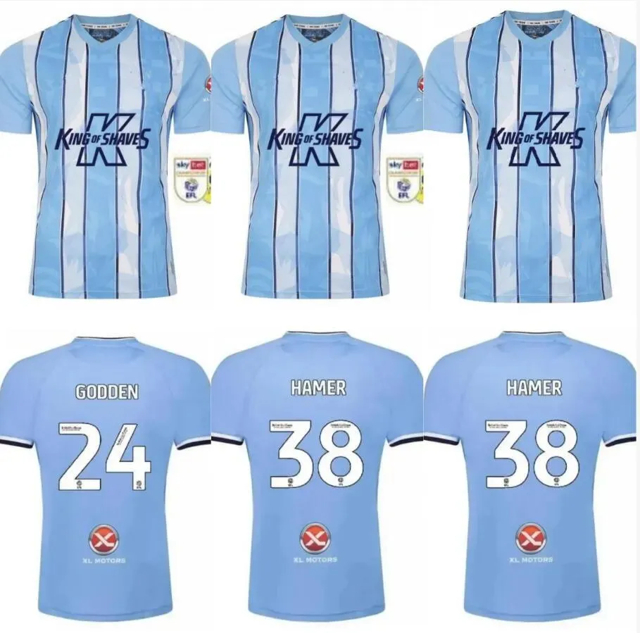 23 24 Coventry City Fußballtrikots Gyokeres Godden Hamer 2023 2024 Home Blau Herren Kinder Kit Fußballtrikots Tops Kinder Kinder