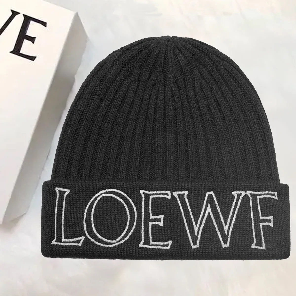 Beanie Cashmere Knitted Loewf Ladies Designer Beanie Cap Winter Men's Woollen Woven Warm Hat Birthday Gift