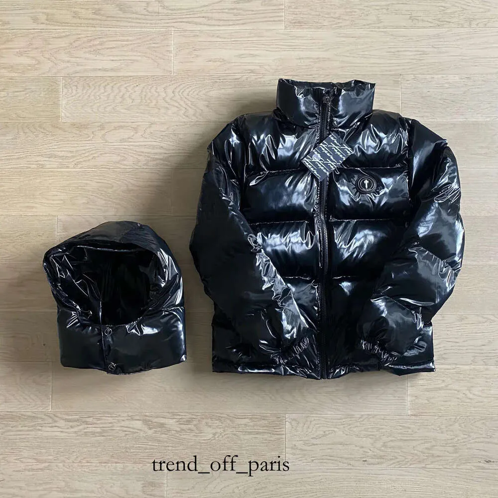 トップトラップスターコート男性女性刺繍輝くブラックアイロンタデタッチ可能なフード高品質の冬のジャケット253583894