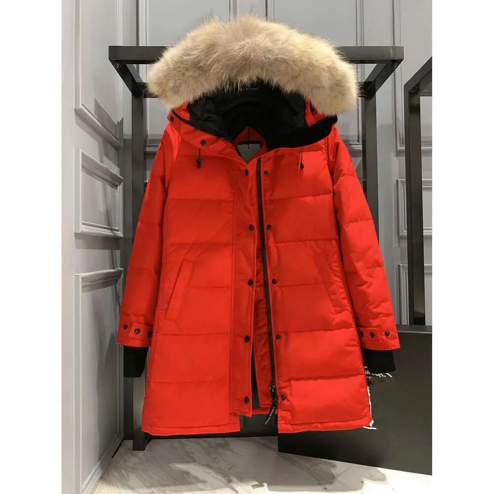 Designer Mid Length Version Puffer Jacket Gooses Down Parkas Winter Thick Warm Coats Womens Windproof Streetwear Causal 2023