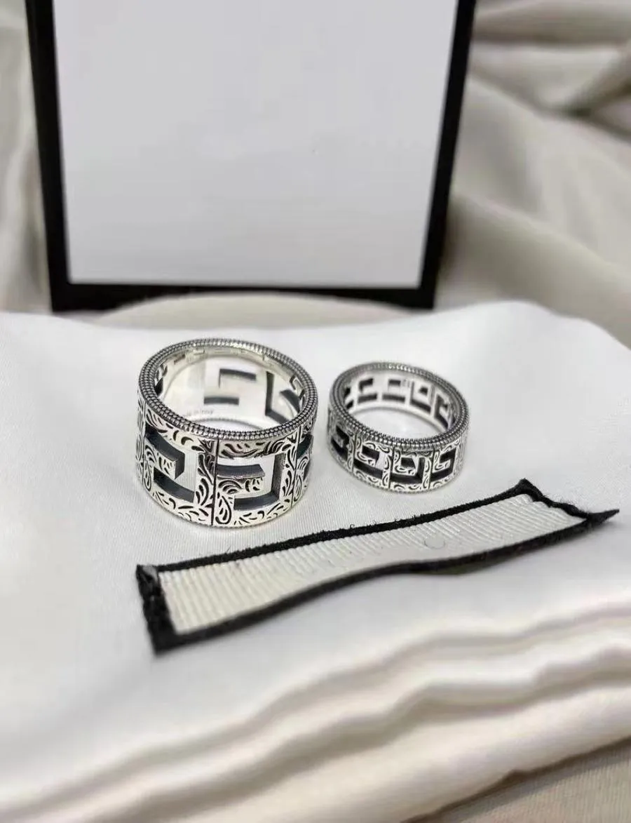 2022 модный браслет, винтажное дизайнерское кольцо с узором Great Wall, модное кольцо Sier для женщин, обручальные кольца, мужские ювелирные изделия2843687