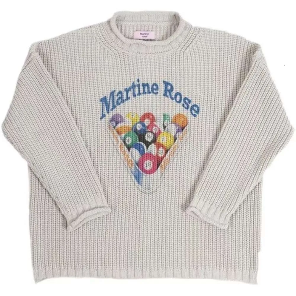NOWOŚĆ 23SS MĘŻCZYZN SWARKI RAMPER MARTINE Rose gruba igła marka mody Crimped pullover w stylu bilardowym Sweter męski miękki