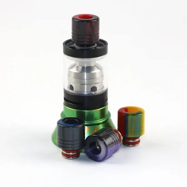 9 Styles Epoxy Harts Rostfritt stål Jade Stone Wide Bore 510 Tråd Dropptips Turkois Dropp Tips Munstycke Fit TFV8 Kennedy 24 Rda LL