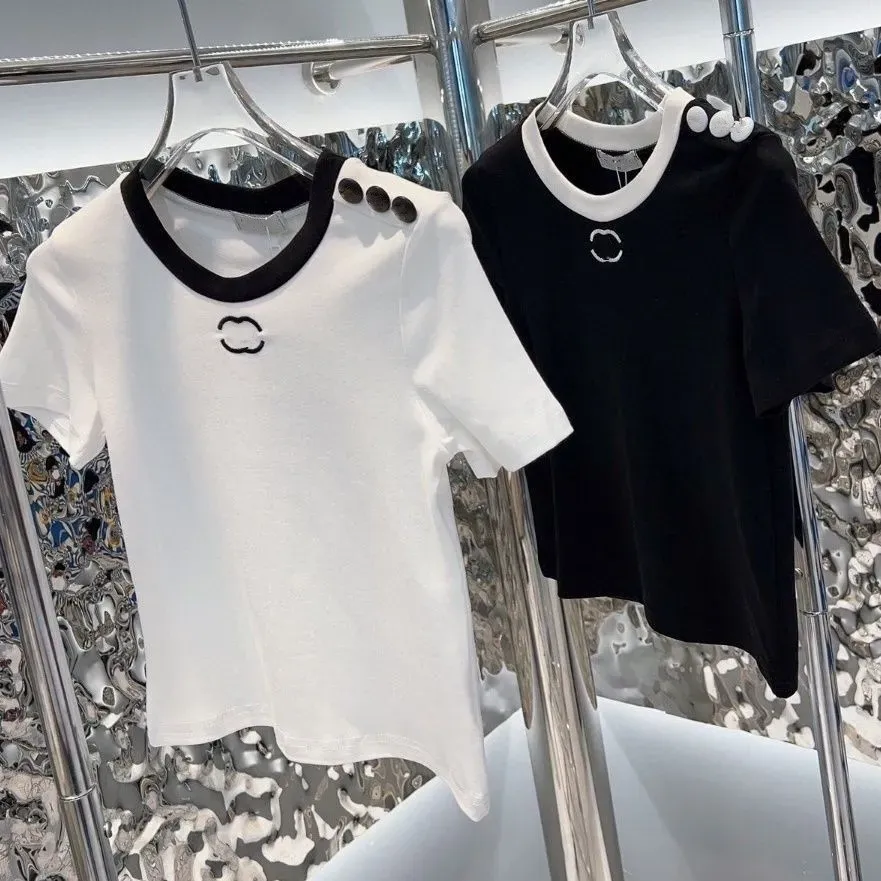 여성 티셔츠 디자이너 여성 셔츠 편지와 도트 패션 Tshirt 자수 편지 여름 짧은 슬리브 탑 티