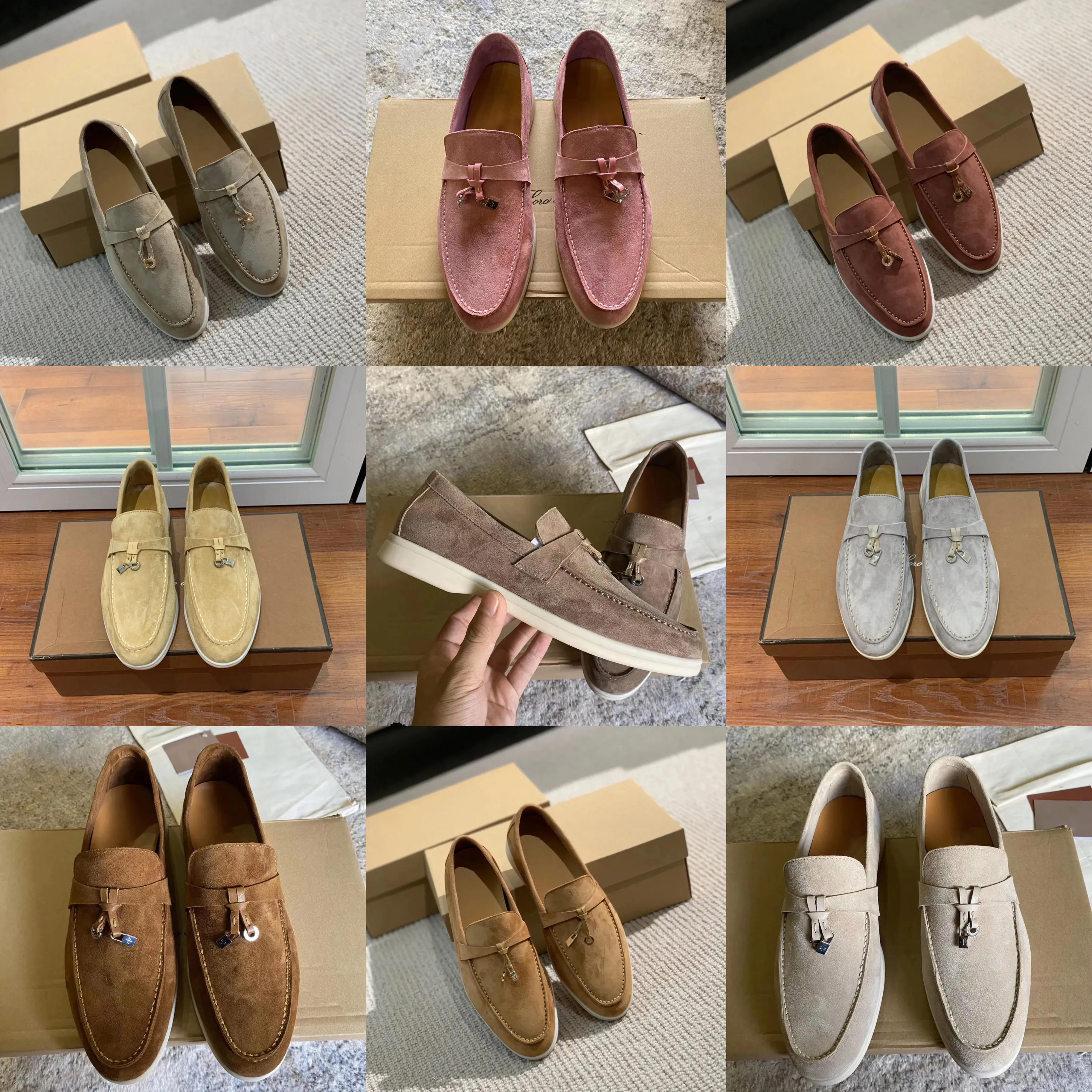 Klänning avslappnad kvinnor män designer loafers brittisk stil klassisk bekväm mocka silp på skor affärsformell med ruta 5 5