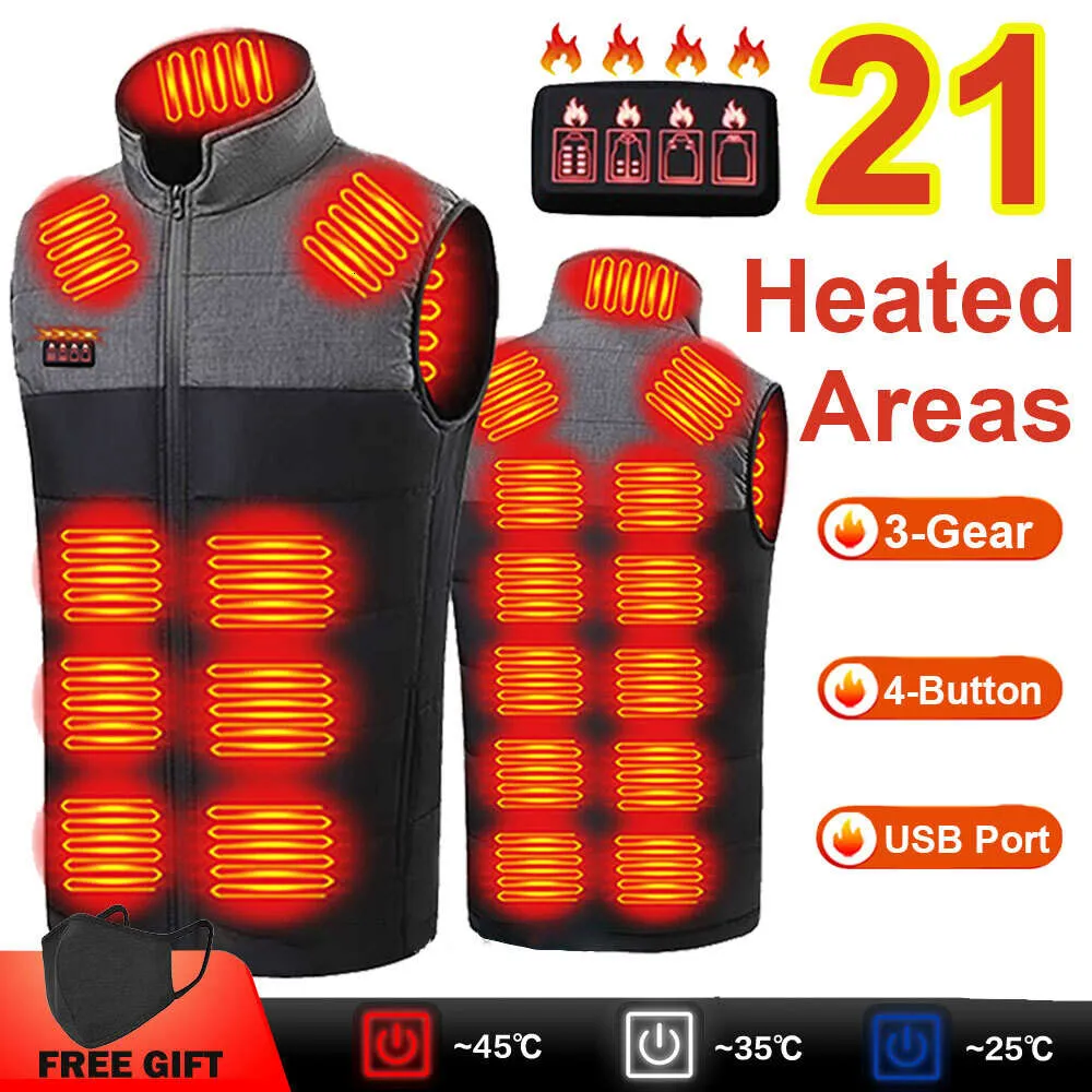 Gilet chauffant électrique Usb pour hommes, veste d'hiver, vêtements thermiques chauds, gilet de ski chauffant