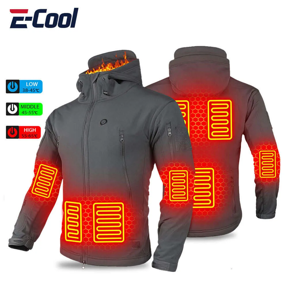 Veste d'hiver à capuche chauffée Usb vestes chauffantes électriques Camping manteau chaud vêtements M Xl